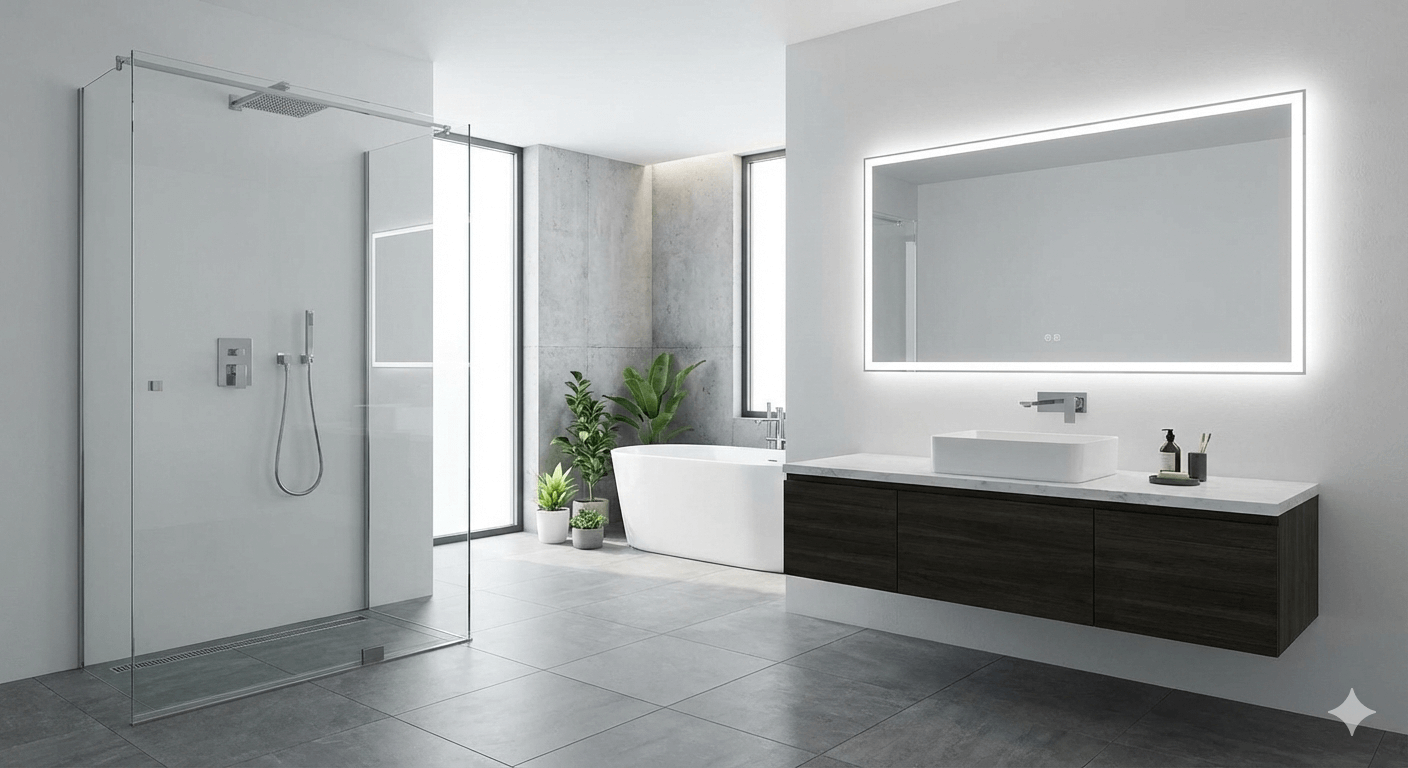 Modern bathroom vanity with storage